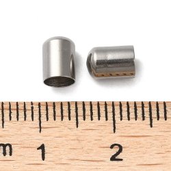 Abschluss ohne &Ouml;se, abgerundet, Stahl, 6,5x4,5 mm, Loch: 4 mm, 6 Stk