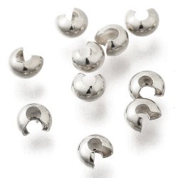 Crimp cover, Knotenverstecker, Edelstahl, 3 mm, 10 Stk