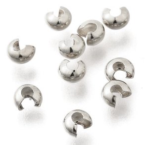 Crimp cover, Knotenverstecker, Edelstahl, 3 mm, 10 Stk