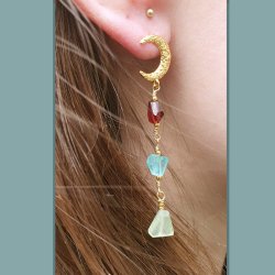 Apatit, ungleichm&auml;&szlig;ig facettierte Perle, t&uuml;rkis, ca. 8x5x4 mm, 4 St&uuml;ck.