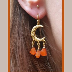 Karneol, ungleichmig facettierte Perle, rtlich-braun, ca. 8x5x4 mm, 4 Stk.