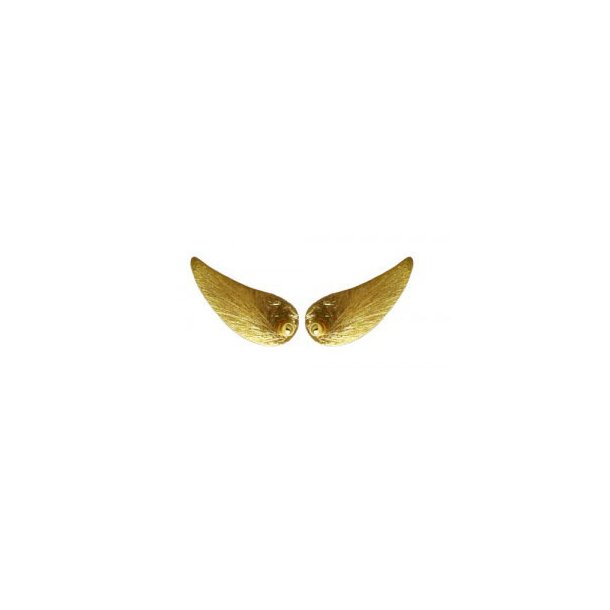 for inspiration only, Gilded silver earstuds with small brushed golden wings