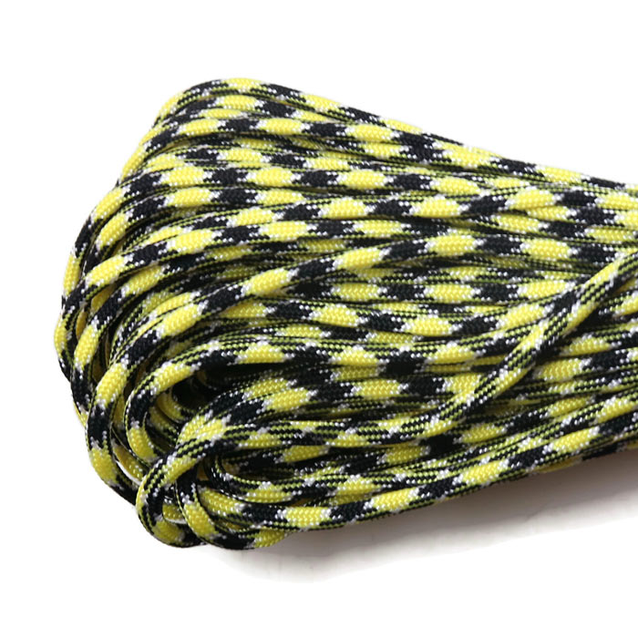 Fallschirmschnur, camouflage, gelb-weiß-schwarz, Dicke 4 mm, 2 m