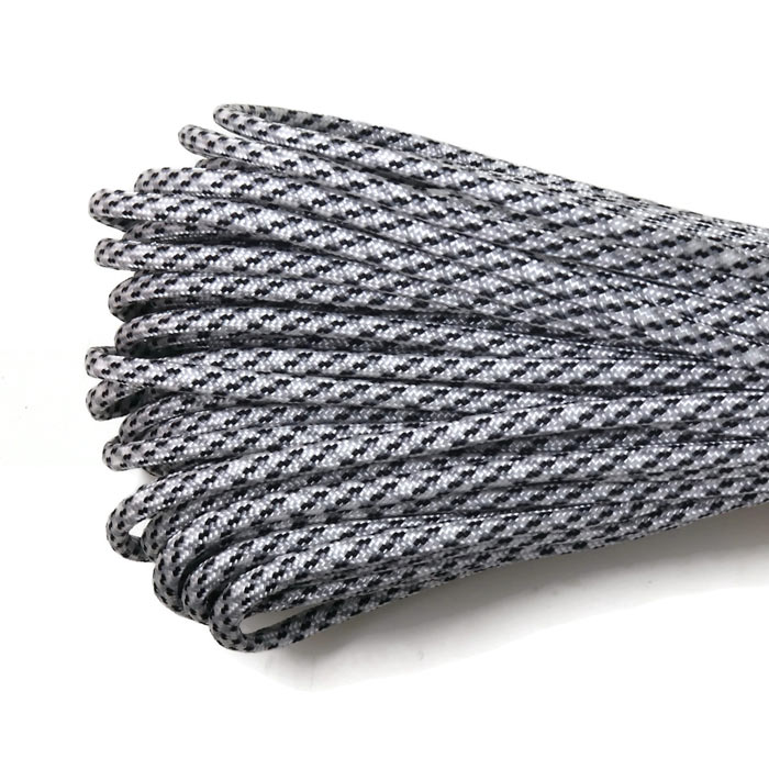 Fallschirmschnur, weiß-schwarz gepunktet, Dicke 4 mm, 2 m
