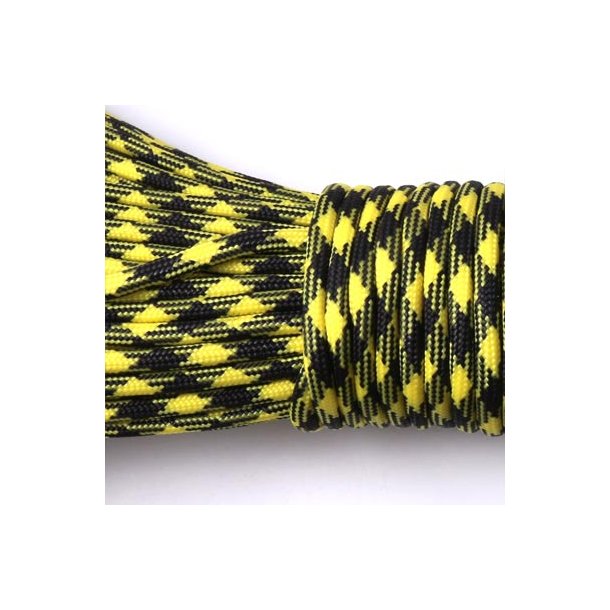 Fallschirmschnur, Gro&szlig;kauf, camouflage, gelb-schwarz, 3-4 mm, 30 m