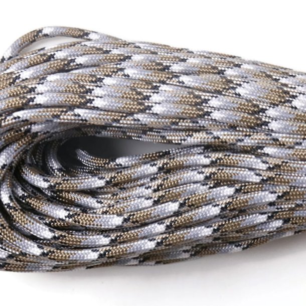 Paracord, bulk purchase, camouflage, sand, white, grey, 4 mm, 30 m