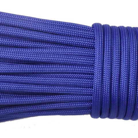 Faldskærms-line, mørkblå, tykkelse 3-4 mm, 2 m