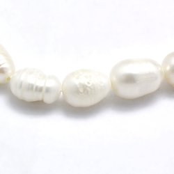 Freshwater pearl, full strand, white, 6-7x5-6mm, C-grade, ca. 54pcs.