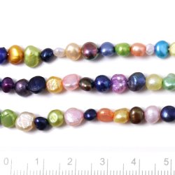 S&uuml;&szlig;wasserperle, ganzer Strang, gemischte farben, ca 5x6 mm, ca. 70 Stk