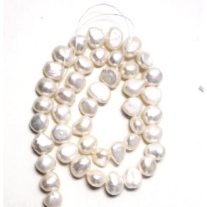 Freshwater pearl, full strand, baroque, white, A-grade, 4x5mm, appx 75pcs