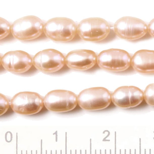 Freshwater pearl, peach color, drop, 6,5x5mm, 6 pcs