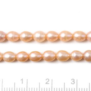 Freshwater pearl, dark peach, rice shape, 5x4 mm, A-grade, 10 pcs