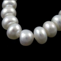 Swasserperle, ganzer Strang, wei, rondellenfrmig, 4x5 mm, A-grade, 100 Stk