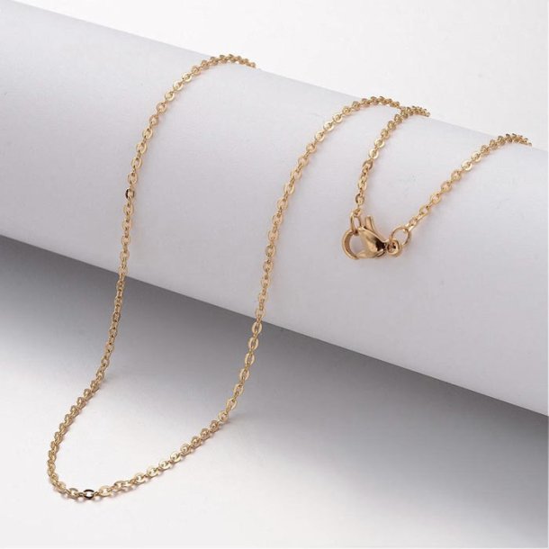 Anchor necklace, gold-plated steel, 1.5 mm, 45 cm