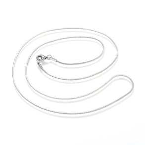 Snake chain necklace, stainless steel, 1.2 mm, length 60 cm
