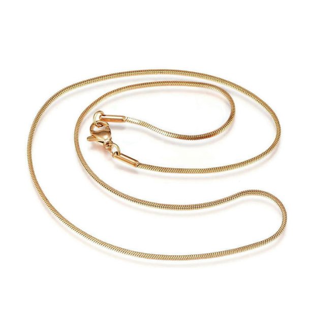 Snake necklace, gold-plated steel, 1,2 mm, 45 cm