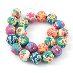 Fimo-Perlen, 13-15 mm, Mix Farben, 10 Stk.