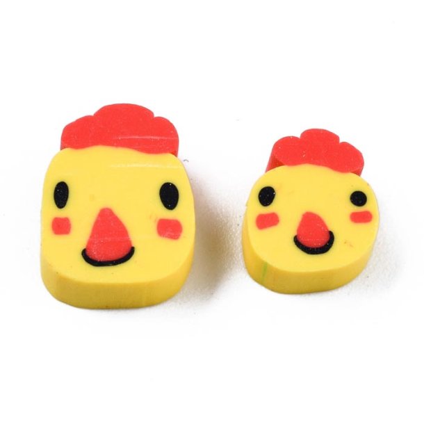 Fimo beads, chicken, 10x3x4.5 mm, 1,5 mm hole, 20 pcs