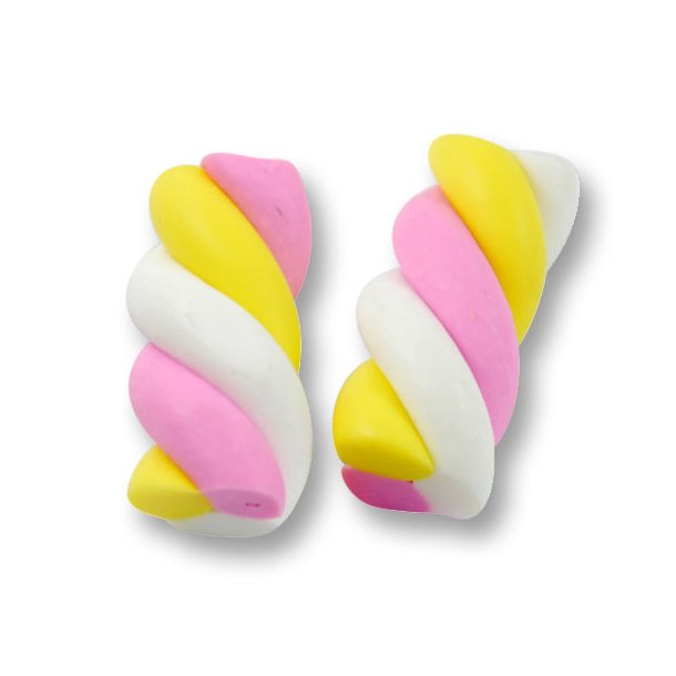 Fimo beads, Marshmallow imitation, 17x8 mm, no hole, 4pcs
