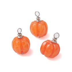 Gr�skarvedh�ng, halloween, resin, orange, 19x13 mm, 2 stk.