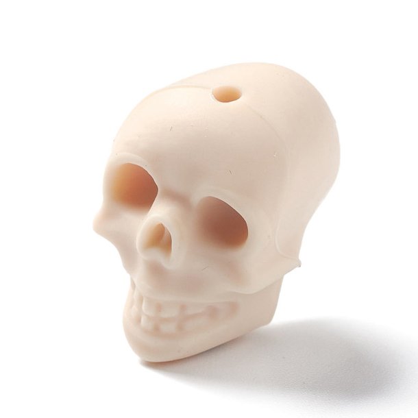 Totenkopfperlen, Silikon f�r halloween, cremefarben, 21x16x20 mm, 2 St�ck