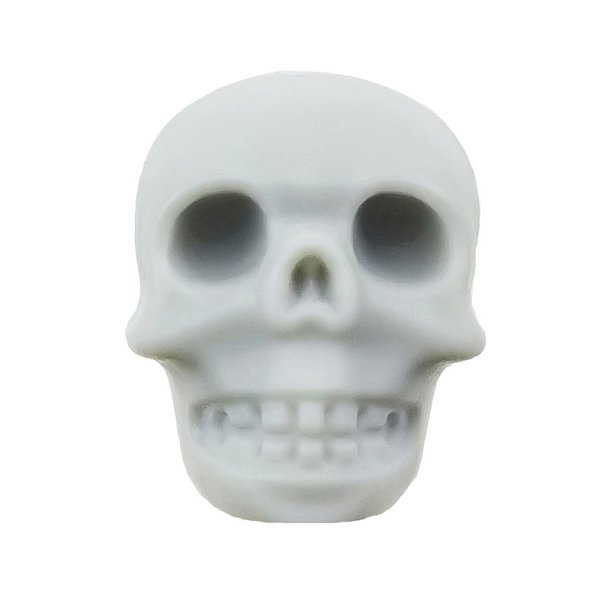 Totenkopfperlen, Halloween-Dekoration, Silikon, hellgrau, 21x16x20 mm, 2 St�ck