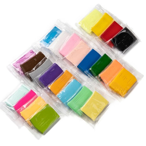 Fimo clay, mixed colours, 24 different colours