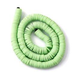 Fimo-Perlen, ganzer Strang, Heishi, M&uuml;ntzenform, Limegr&uuml;n, 8x1 mm, 380 Stk