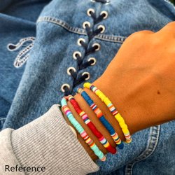 Fimo Perlen, Heishi, M&uuml;nzform, gemischt Farben, 8x1 mm, ca. 2850 Stk