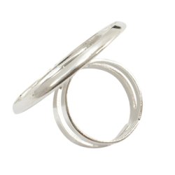 Ring, versilbert, 18 mm Platte, verstellbar, 1 Stk.