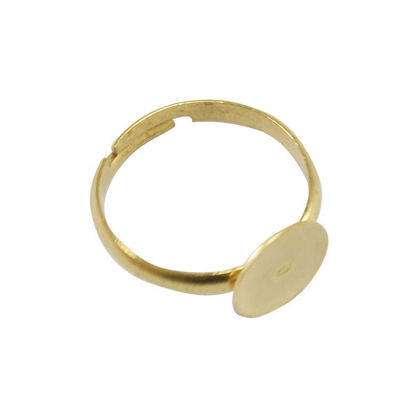 Ring, vergoldetes Messing, 8 mm Platte kleingre 44-48, 1 Stk.