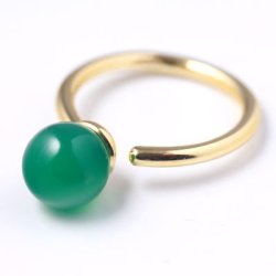 Ring, mit 1,1 mm Stift und Schale, vergoldetes Silber, Gr&ouml;&szlig;e 56-60, verstellbar, 1 Stk.