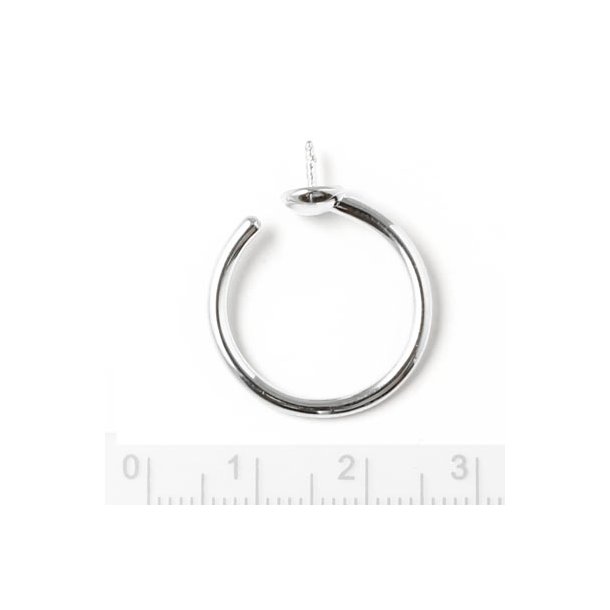 Finger ring, silver, with 1.1mm pin and 6mm bowl, adjustable for size 52-56, 1pc