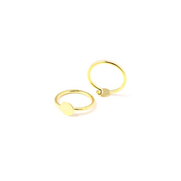 Ring mit 7 mm Platte, vergoldetes Silber, Gre 50-56, verstellbar, 1 Stk.