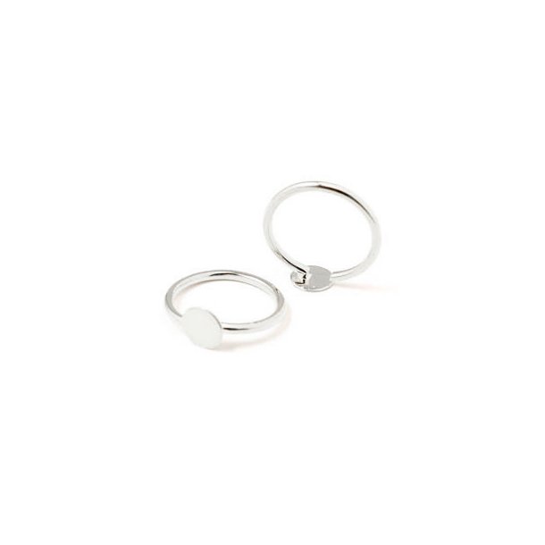 Finger ring with 7mm pad, sterling silver, adjustable size 50-57, 1pc