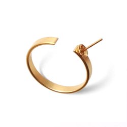 Finger ring, matte quality gilded steel, flat, cup and peg, size 58-60, 1pc