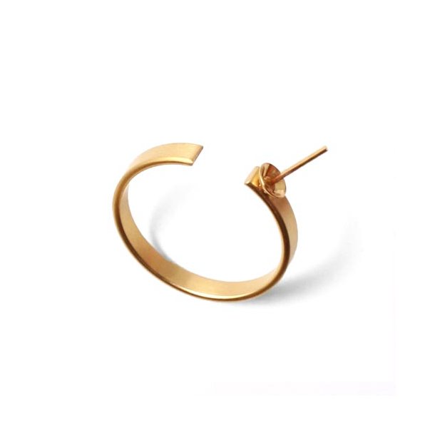 Finger ring, matte quality gilded steel, flat, cup and peg, size 58-60, 1pc