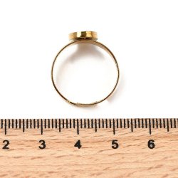 Fingerring, vergoldeter Stahl mit 10x8 mm ovaler Schale, verstellbar Gr��e 52-58, 1 Stck