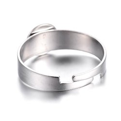 Fingerring, Edelstahl mit 6 mm Schale, poliert, verstellbar Gr&ouml;&szlig;e 52 - 58, 1 Stck