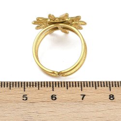 Fingerring mit rotem Herz, vergoldeter Stahl, gr��enverstellbar 54�60, 1 Stck