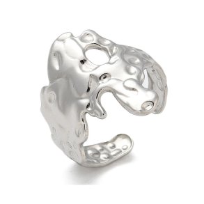 Fingerring, organische Form, Edelstahl, gr��enverstellbar 54�60, 1 Stck