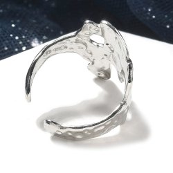 Fingerring, organische Form, Edelstahl, gr��enverstellbar 54�60, 1 Stck