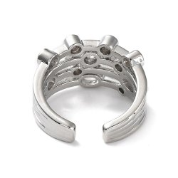 Ring mit vielen Zirkonia-Steinen, platiniert, verstellbar, Gr��e 52�58, 1 Stck