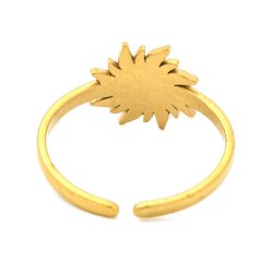 Fingerring, solform og tiger�je, forgyldt st�l, justerbar St�rr.: 52-56, 1 stk
