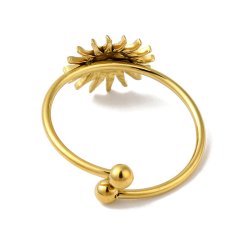 Fingerring, sol med ansigt, forgyldt st�l, justerbar St�rr.: 50-56, 1 stk