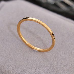 Glatter Ring, goldfarbener Edelstahl, US 8, 1 St�ck