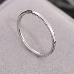 Glatter Ring, silberfarbener Edelstahl, US 7, 1 St�ck