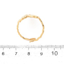 Fingerring mit geh�mmertem Herz, vergoldeter Stahl, gr��enverstellbar 54�60, 1 Stck