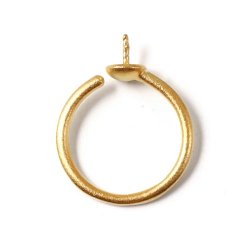 Ring mit Stift und Schale, vergoldetes Silber, matt, verstellbare Gr&ouml;&szlig;e 53-56, 1 Stk.