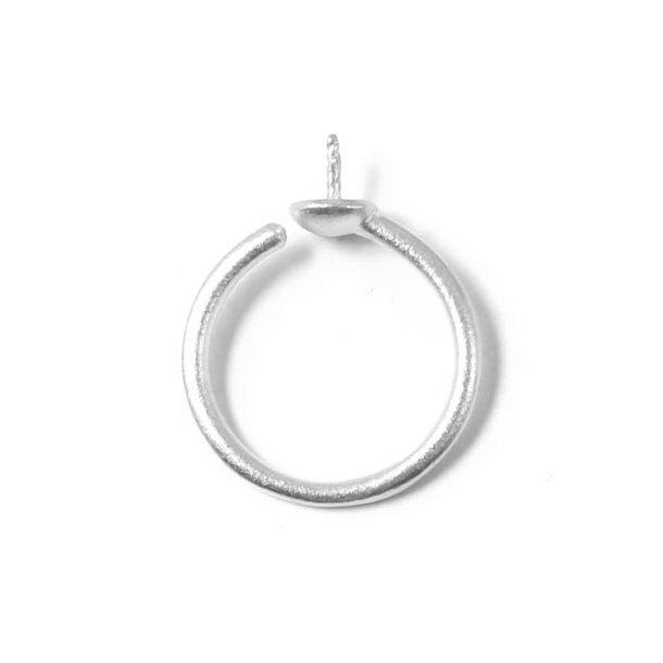 Ring mit Stift und Schale, mattes Silber, verstellbare Gre 56-62, 1 Stk.